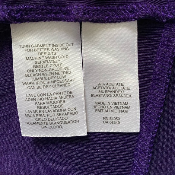 JONES STUDIO Long Sleeve Drape Front Open Silky Cardigan Purple Womens Size M - Picture 6 of 7